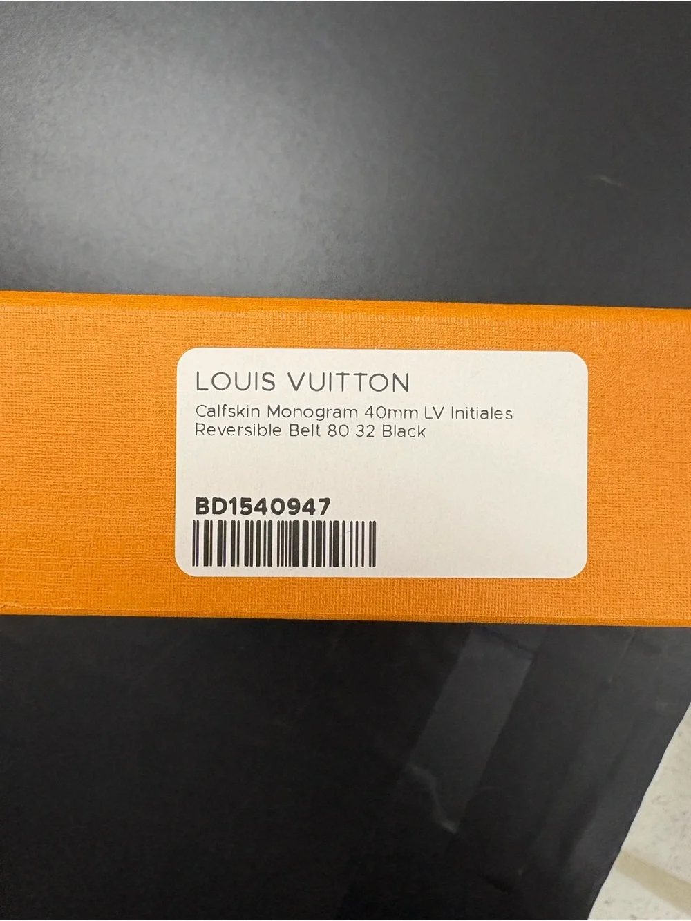 LOUIS VUITTON Calfskin Monogram 40mm LV Initiales Reversible Belt 80 32 Black